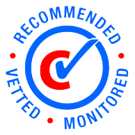 Recommended, Monitored, Vetted round logo
